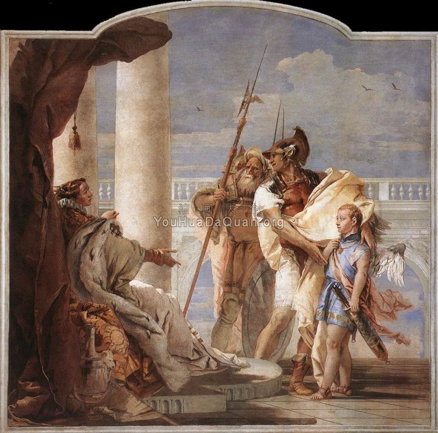 Villa Valmarana Aeneas Introducing Cupid Dressed as Ascanius to Dido - 乔瓦尼·巴蒂斯塔·提埃波罗